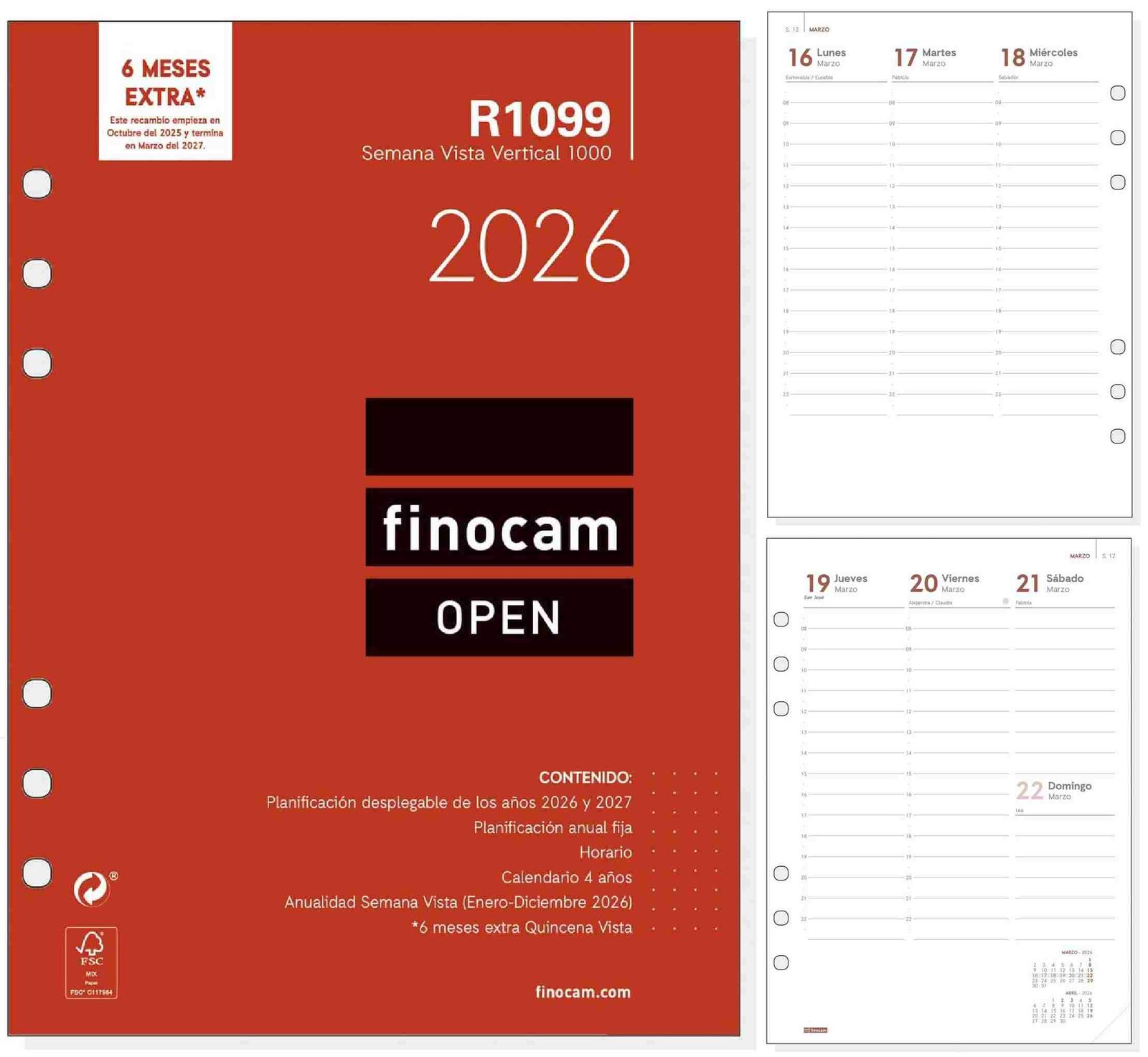 Recambio Agenda 2026 Semanal